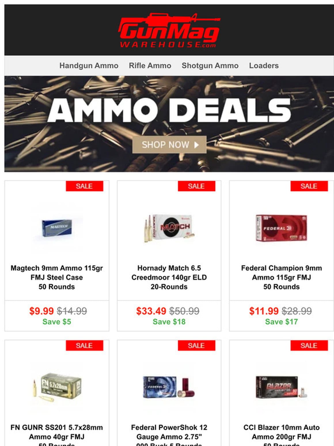 Ammo Deals To Keep You Shooting! | Magtech 9mm 115gr Steel Case 50rd Box for $9.99