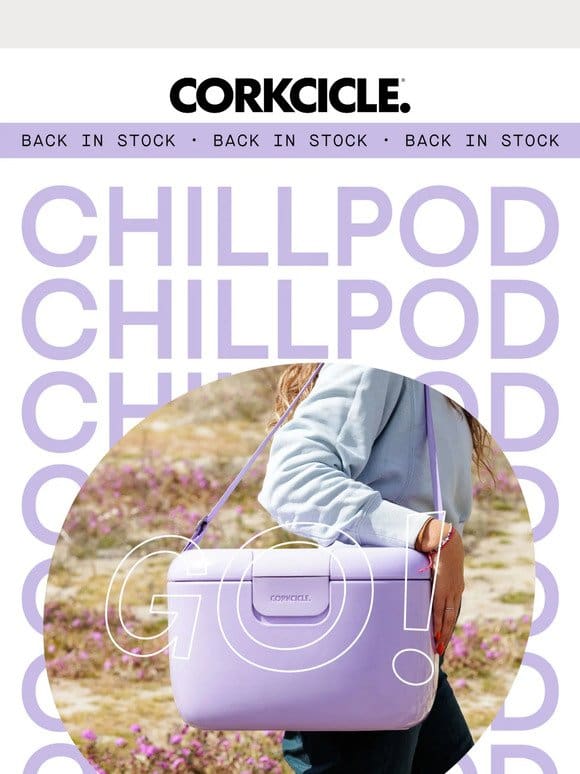 BACK IN STOCK! Go Anywhere with Chillpod Go
