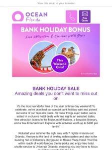 BANK HOLIDAY SALE