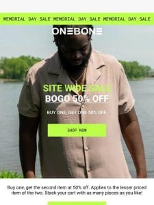 BOGO 50% OFF: Site wide sale