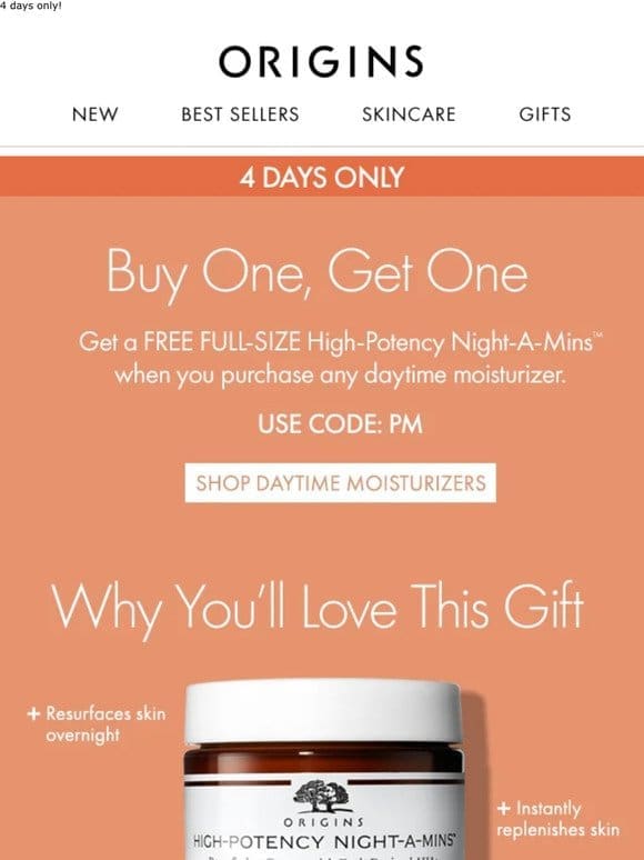 BOGO: Buy An AM Cream， Get Our #1 PM Cream