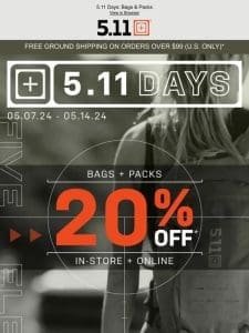 Bag Yourself A Deal! Get 20% Off Bags & Packs
