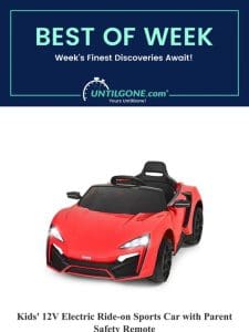 Best of the Week – 75% OFF Kids’ 12V Electric Ride-on Sports Car