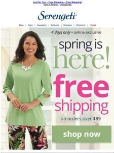 Big Savings， Last Day for Free Shipping ~ Tops， Swimwear， Leggings & More!