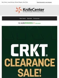 CRKT Clearance Event | Many Favorites Marked Waaay Down!