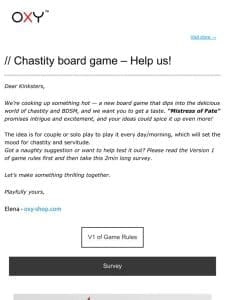 Chastity Board game