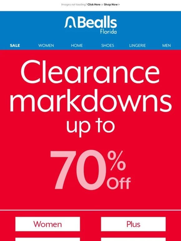 Clearance Markdowns up to 70% off!