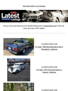 Coming in HOT on ClassicCars.com!