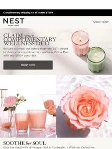 Complimentary wellness duo ends tonight