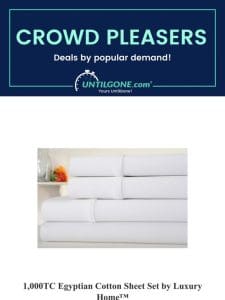 Crowd Pleasers – 79% OFF 1，000TC Egyptian Cotton Sheet Set by Luxury Home™