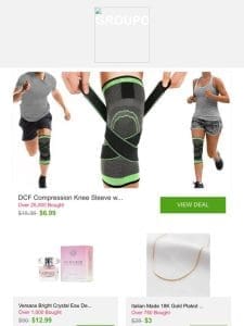 DCF Compression Knee Sleeve with Adjustable Straps and More