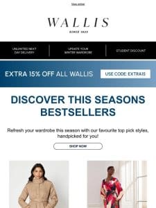 Discover seasonal bestsellers + extra 15% off