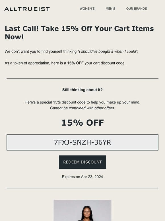 Don’t miss out on 15% off your entire cart!