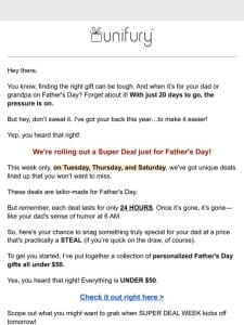 Don’t sweat Father’s Day – we’ve got your back!