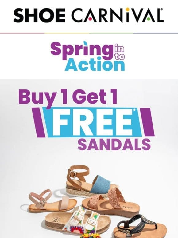 Double the fun – BOGO FREE sandals