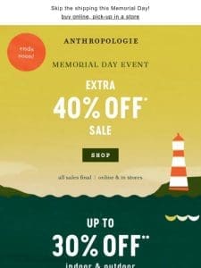 ENDS SOON: Extra 40% Off Sale