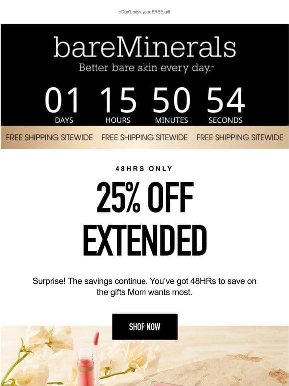 EXTENDED! 25% OFF， 48HRs only ⌛