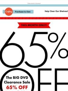 EXTENDED: DVD Clearance Deals are 65% Off