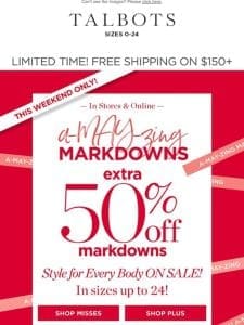 EXTRA 50% off aMAYzing markdowns!