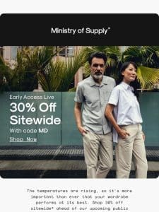 Early Access Live: Shop 30% Off Sitewide