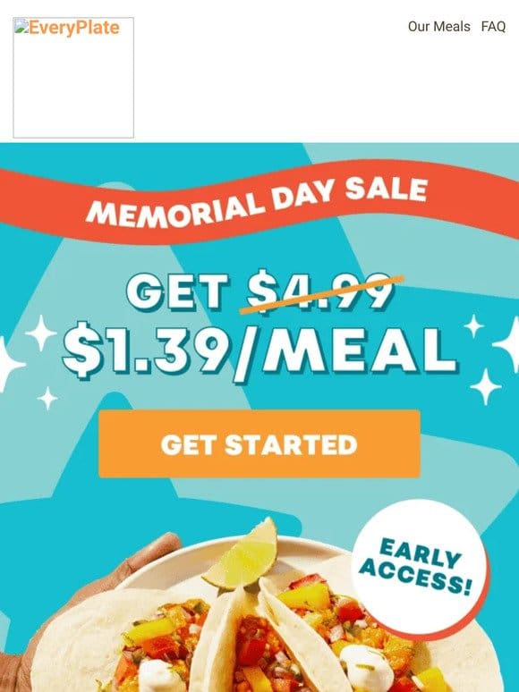 Early access = $1.39/meal