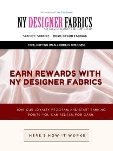 Earn Rewards with NY Designer Fabrics