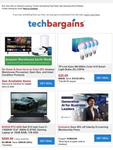 Earth Day Deals: Up to Extra 20% off Amazon Warehouse | 45% off Dell Refurb | Greenworks Robot Lawn Mower