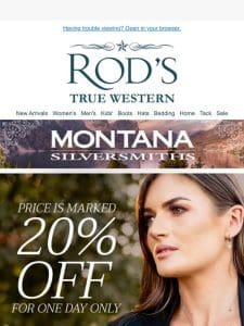 Ends TONIGHT-20% OFF Montana Silversmiths