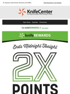 Ends Tonight | 2X Points Everything In Stock!