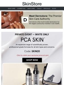 Exclusive pricing on PCA SKIN’s hydrating routine at Dermstore