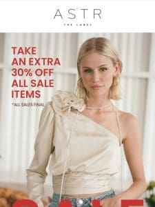 Extra 30% Off Sale Items? Yes please!