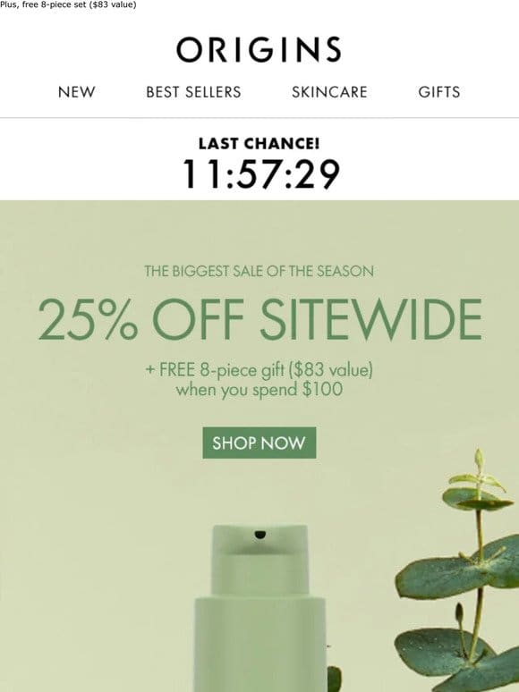 FINAL HOURS: 25% Off Sitewide