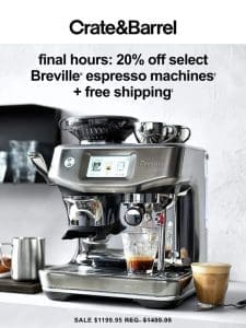 FINAL HOURS: Get 20% off Breville’s best espresso machines