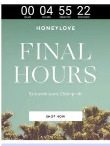 FINAL HOURS! Up to 50% off sitewide