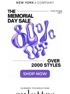 FIVE HOURS LEFT  THE MEMORIAL DAY SALE ENDS @ MIDNIGHT