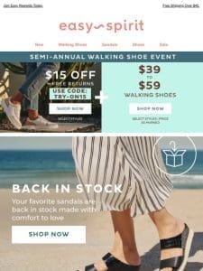Favorite Walking Shoe Styles Now $39 & Up