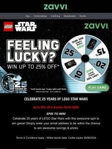 Feeling Lucky? LEGO Star Wars [Win up to 25% Off!]