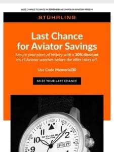 Final Call: Aviator Watches at 20% Off Ends Soon!