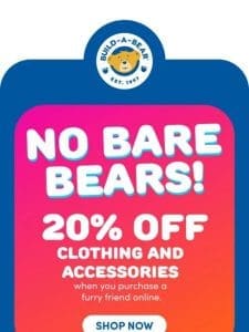 Final Day for 20% Off Clothing & Accessories!