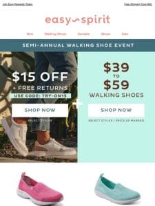 Final Days: $39 & Up Walking Shoes Ends Tomorrow