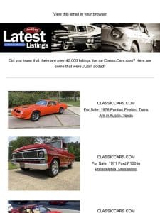 Find your forever car on ClassicCars.com!