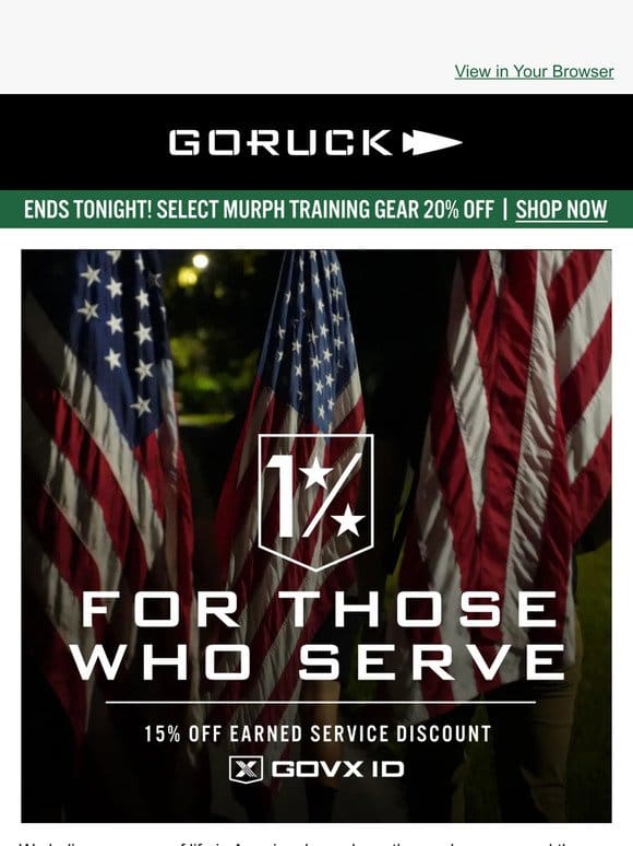 For Those Who Serve