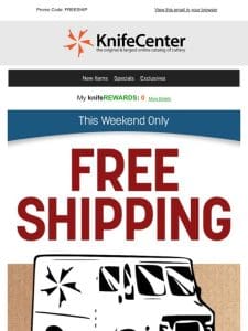 Free Shipping Weekend Starts Now!