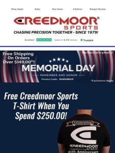 Free T-Shirt When You Spend $250 and Free Shipping On Orders Over $149 Happening!