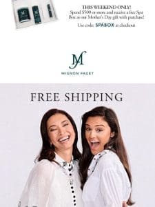 Free shipping on all jewelry orders in time for Mother’s Day!