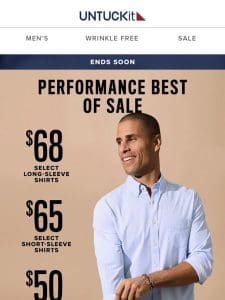 From $50: Performance Shirts and Polos—Ends Tomorrow!