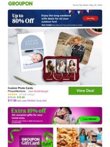 Get up to 10% off! Custom Photo Cards