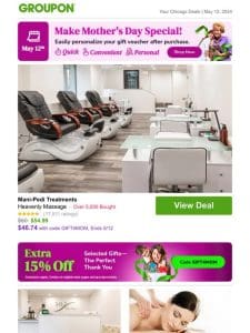 Get up to 15% off! Mani-Pedi Treatments