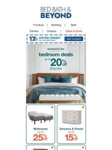 Get up to 20% Off Beautiful Bedroom Updates