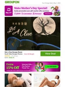 Get up to 20% off! Get a Clue Escape Room